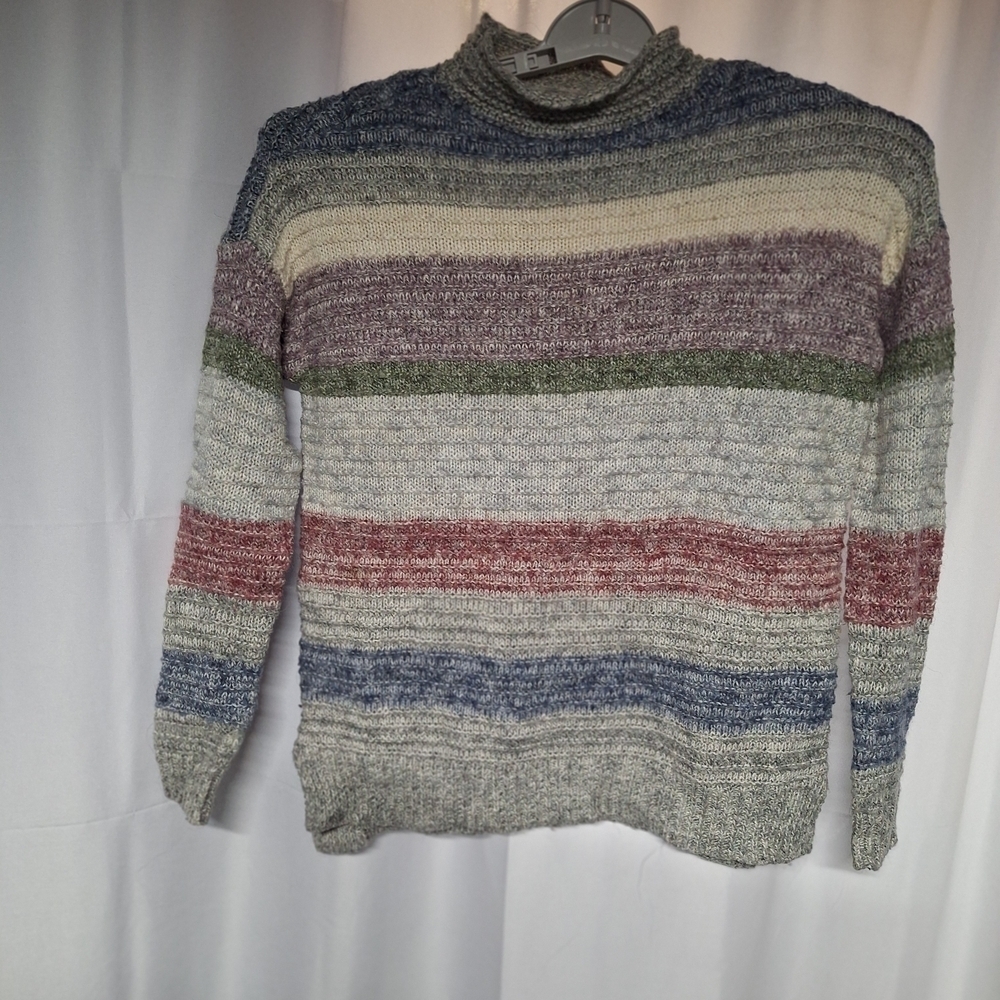 Warm Striped Multicolor Woman's Sweater American Eagle Outfitters